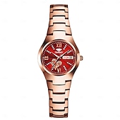 voordelige Quartz-horloges-1 stuk nieuwe modieuze en trendy kalender datumweergave dames quartz horloge IPX7 waterbestendig lichtgevende legering band eenvoudig maar luxe casual leven reizen sport dames zakelijk polshorloge