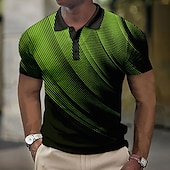 economico Polo geometrica da uomo-Per uomo Geometrico Magliette Polo a Nido d&#039;Ape Maglia da golf Manica Corta Magliette polo Camicie con Colletto Business Casual Abbigliamento da vacanza Abbigliamento Formale Abbigliamento da festa