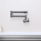 economico Rubinetti per lavello-Rubinetto da cucina - Monocomando un foro Nichel spazzolato / Acciaio inossidabile Bocca Standard / Riempitore di Pentole Montato a parete Moderno Contemporaneo Kitchen Taps