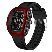 abordables Montres numériques-Sanda 6286 Montre électronique pour étudiant de type tonneau de vin Réveil multifonctionnel Montre numérique électronique pour étudiant Réveil