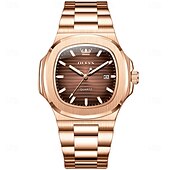 abordables Montres à quartz-OLEVS Femmes Hommes Montre à quartz Luxe Grand cadran Mode Affaires Lumineux Calendrier IMPERMÉABLE Bracelet en acier inoxydable Suivre