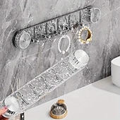 abordables Crochets et fixations-Crochet à ventouse rotatif étanche, sans perçage, peu encombrant, crochet pour serviette de douche, cintres pliables en plastique, idéal pour la salle de bain&amp;amp;organisation de la cuisine