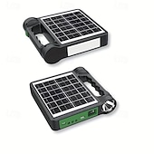 abordables Equipo de Camping-Kit de sistema generador solar portátil de 6000 mAh con batería de litio, luces LED, cargador USB, panel de carga solar para acampar al aire libre. &amp;uso doméstico