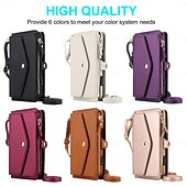 tanie Etui do iPhone&#039;ów-telefon Kılıf Na iPhone 16 15 14 Pro Max Plus iPhone 16e iPhone’a 13 Pro Max . iPhone 13 Mini Etui na karty portfela ze smyczą Obsługa ładowania bezprzewodowego Gniazdo karty Retro TPU Skóra PU