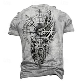  Hombre Vikingo Camiseta Manga Corta Camiseta Impresión 3D Cuello Barco Camisa Retro Antiguo Gótico Calle Casual Diario Negro Rojo Azul Piscina Verano Primavera Todas las Temporadas Ropa S M L XL XXL