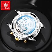 abordables Relojes mecánicos-OLEVS Hombre Relojes Mecánico Al Aire Libre Moda Reloj Casual Reloj de Muñeca Cuerda Automática Pantalla de fase lunar Luminoso Calendario perpetuo Acero Reloj