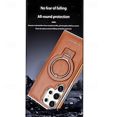 levne Pouzdra pro Samsung-telefon Carcasă Pro Samsung Galaxy S25 S24 S23 Ultra Plus Zadní kryt se stojánkem Magnetické Nárazuvzdorné Retro TPU PU kůže