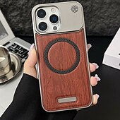 levne Pouzdra pro iPhone-telefon Carcasă Pro iPhone 17 Pro Max 17 Air 16 15 14 Pro Max Plus 13 Pro Max Zadní kryt Magnetické Nárazuvzdorné Textura dřeva PC
