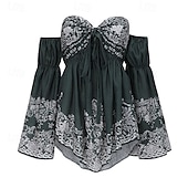 ieftine Rochii Boho-Pentru femei Rochie Mini Rochie de Vară Rochie de vară Rochie Boho Rochie occidentală Modă Clasic Zilnic Plajă Sfârșit de săptămână Fit regulat Floare Manșon Lung De Pe Umăr Trifoi Vară