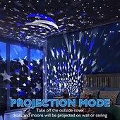 billige Julelys-nattlys for barn nebula stjerneprojektor nattlys for barn 360 graders rotasjon 12 lys fargeskiftende med USB-kabel romantiske gaver til menn kvinner barn