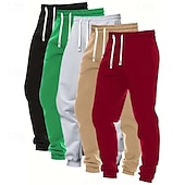cheap Sweatpants-5PCS Men&#039;s Sweatpants Joggers Trousers Casual Pants Running Pants Pocket Elastic Waist Drawstring Plain Comfort Full Length Outdoor Daily Simple Classic Style