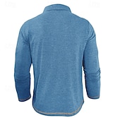 preiswerte Klassisches Poloshirt für Herren-Herren Golfshirt Golf Poloshirts Arbeit Lässig Revers Langarm Basic Modern Farbblock Patchwork Knöpfe Frühling Herbst Normale Passform Aprikose Marineblau Blau Grün Hellgrau Dunkelgray Golfshirt