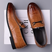 voordelige Loafers-Groene instappers met krokodillenmotief voor heren – casual zakelijke stijl, comfortabele schoenen van imitatieleer voor op kantoor en dagelijks gebruik