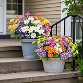 economico Fiore finti-10 fiori artificiali da esterno, decorazioni floreali in plastica, bouquet di margherite artificiali resistenti ai raggi UV, arbusti di fiori artificiali per casa, hotel, ufficio, feste di matrimonio,