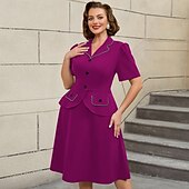 tanie Sukienki-Retro / vintage Lata 50. Rockabilly Południe Sukienka z linii Rozkloszowana sukienka Puszysta Krój A Damskie Formalny Biuro / praca Impreza w stylu retro Dla dorosłych Sukienka Wiosna i lato