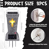 cheap Halloween-Solar Cemetery Grave Vase with LED for Fresh Artificial Flowers Headstones Vases with Spikes Grave Decorations for Cemetery Grave Markers Decor Halloween Christmas Decoration Memorial Gifts