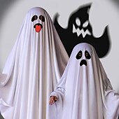 olcso Szellemek és Aratók-Fehér Lepedő Szellem Halloween Pelerin / köpeny Jelmez Borzalom Ijesztő jelmez Gyermek Felnőttek Uniszex Mindszentek napja Farsang Teljesítmény Parti Egyszerű Halloween jelmezek Kiöltözik
