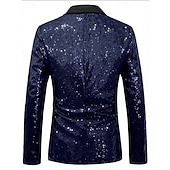 baratos Blazers Clássicos Masculinos-Homens Blazer O negócio Coquetel Festa de Casamento Moda Casual Primavera Outono Poliéster Gradiente Bolsos Botões Confortável Não Trespassado Jaqueta esporte Prata Azul Verde Escuro Roxo