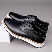 economico Casuale-Per uomo Oxfords Camminata Casual Pelle PU Confortevole Antiscivolo Traspirante Allacciatura Nero Marrone Autunno Inverno