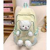 abordables Sacs à dos pour Enfants et Adolescents-Sac à dos d&#039;école jaune et rose pour filles avec motif ours en peluche, joli sac léger pour les élèves de maternelle et du primaire
