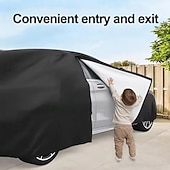 baratos Coberturas para automóveis-Capa de carro resistente à prova d&#039;água, proteção máxima contra chuva, neve, raios UV, vento e poeira, com faixa reflexiva