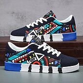 cheap Men&#039;s Sneakers-Men&#039;s Sneakers Walking Casual PU Leather Canvas Comfortable Slip Resistant Breathable Lace-up Black White Red Summer Spring