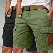 economico Classico-Per uomo Pantaloncini cargo Pantaloncini da esterno Shorts Shorts da Spiaggia Pantaloncini casual Patchwork Elastico in vita Multi-tasche Blocco di colori Indossabile Traspirante Lunghezza al