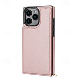 billige iPhone-etuier-telefon Etui Til iPhone 16 Pro Max Plus iPhone 16 iPhone 16 Plus iPhone 16 Pro iPhone 15 iPhone 15 14 Pro Max Plus Lommebok-kortveske Glidelås med nøkkelbånd Støtte Kontor / Bedrift TPU PU lær