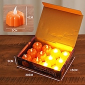 economico Halloween al chiuso-12 candele elettroniche a forma di zucca di Halloween con faccia di ragno, per interni ed esterni, per decorazioni di feste, atmosfere luminose