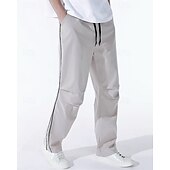 preiswerte Freizeithosen-Herren Tech-Hosen Hose Freizeithose Tasche Elastischer Bund Kordelzug Patchwork Komfort Sport im Freien Täglich Mode Lässig Schwarz Armeegrün Mikroelastisch