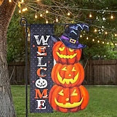 billige halloween veggtepper-halloween alien hageflagg halloween hagedekorasjon festivaldekorasjon flagg dobbeltsidig tredimensjonal hageflagg