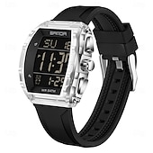 abordables Montres numériques-Sanda 6286 Montre électronique pour étudiant de type tonneau de vin Réveil multifonctionnel Montre numérique électronique pour étudiant Réveil