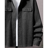 abordables Manteaux &amp; vestes-Homme Veste Légère Chemise Veste Veste Décontractée Chemise Vacances Quotidien Respirant Avec Poches Printemps Automne Uni Mode Classique Revers Régulier Noir bleu marine Kaki Gris Claire Vert