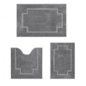 levne Sada 3 ks koupelnových koberců-obdélníkový 3/5&quot; (1,5 cm) Rohožky na stroji Polyester Non Skid Klasické Pevná barva