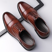 economico Formale-scarpe eleganti oxford marroni da uomo – design classico con punta a punta per lavoro, ufficio ed eventi formali