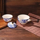 Недорогие Кухонная утварь и гаджеты-Чайник для заваривания чая с вращением на 360 градусов, портативный дорожный набор для кунг-фу, чашка для ленивого заваривания, быстрозавариваемая посуда с ситечком для домашнего офиса и использования