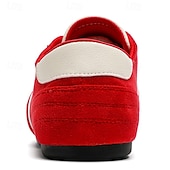 abordables Baskets-Baskets rouges pour hommes avec une élégante bande blanche, en cuir de vachette de qualité supérieure, idéales pour les tenues décontractées avant-gardistes, le style urbain et les journées actives