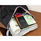 abordables Sacs à Dos de Plein Air-Homme Femmes Sac à Dos Cartable Sac à Dos Fonctionnel Sac à dos scolaire École Quotidien Camping &amp; Randonnée Nylon Réglable Grande capacité Imperméable Fermeture éclair Noir Rose Claire Vert