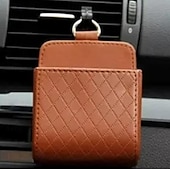 economico deposito bagagli e viaggi-Cestino portaoggetti per bocchette di ventilazione per auto, organizer da appendere in pelle per telefono, sigarette, monete, carte, custodia multifunzionale per bocchette di ventilazione per auto,