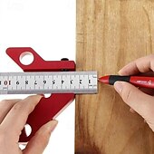 economico Strumenti manuali-Tracciatore centrale magnetico per lavorazione del legno con strumento di marcatura a 45 gradi, calibro di tracciatura della linea centrale rotonda in faggio per carpenteria, layout di precisione e