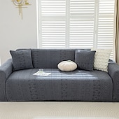 billiga Sofföverdrag-1 styck komplett paket enfärgat bohemiskt sofföverdrag i muxing jacquard-stil elastiskt jacquard-sofföverdrag som skyddar soffan från kattklor kan användas året runt utrustat med örngott
