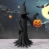 お買い得  ハロウィンの吊るし飾りとテーブルトップ装飾-ハロウィン魔女像 樹脂製魔女 神秘的な像 装飾品 ゴシック魔女 カボチャのフィギュアを持つ 寝室 リビングルーム キッチン デスクトップ用ホームデコレーション