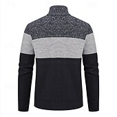 preiswerte Herren Strickjacke-Herren Strickjacke Kurzer Pullover Reißverschluss-Pullover Strickpullover Gerippt Stricken Normale Oberteile Patchwork Fleece Farbblock Stehkragen Mode Klassisch Urlaub Alltagskleidung Bekleidung