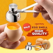 cheap Kitchen Utensils &amp; Gadgets-Stainless Steel Egg Shell Opener 304 Steel Tool for Opening Soft Boiled Eggs Century Eggs and Glutinous Rice Eggs Easy Eggshell Cutter for Home Kitchen Use