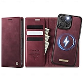 cheap iPhone Cases-Phone Case For iPhone 16 iPhone 15 iPhone 14 13 12 11 Pro Max Plus Flip Cover Detachable Magnetic Support Wireless Charging TPU PU Leather