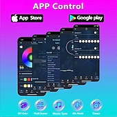 abordables Lampes encastrées led-Bande lumineuse LED pour téléviseur, rétroéclairage LED de 5 m, pour téléviseur de 45 à 75 pouces, synchronisation musicale avec fonction Bluetooth - Bande lumineuse RVB à changement de couleur pour