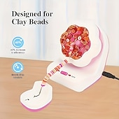 cheap DIY Art-Fully Automatic Bead Rotating Machine Vertical and Horizontal Electric Turntable DIY Professional Rice Bead Tassel Jewelry Making Tool Creative Handmade Bracelet Weaving Kit Perfect Birthday Gift
