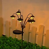 cheap Landscape Lights-Solar Lights Retro Lantern Decorative Light Solar-Powered 6led Retro Street Lamp Shaped Decorative Light Suitable For Garden Courtyard 1pc