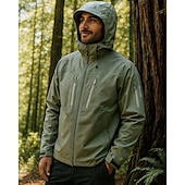 cheap Outdoor Jackets-Men&#039;s Windbreaker Hiking Jacket Rain Coat Outdoor Waterproof Windproof Lightweight Hiking Outfits Hiking Clothes Spring Autumn / Fall Top Camping / Hiking / Caving Running Black White Dark Purple