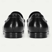 preiswerte Loafer aus hochwertigem Leder-Schwarze Pennyloafer aus echtem Leder für Herren – zeitlose Slip-On-Business-Schuhe für reife Herren, fürs Büro und formelle Alltagsoutfits